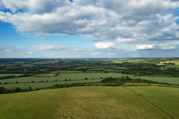 istock Aerial View of British Landscape Just Before Sunset 1503364146