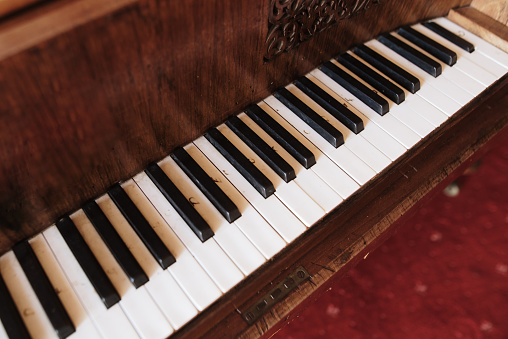 An old wooden piano
