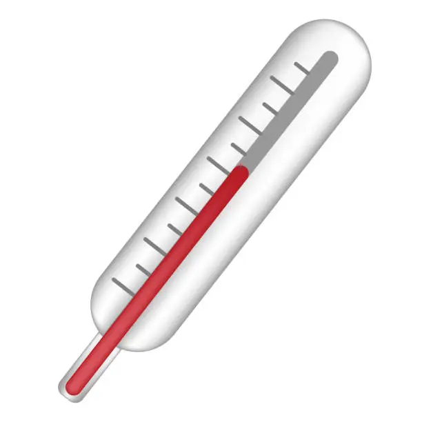 Vector illustration of 3D icon, temperature thermometer, vector