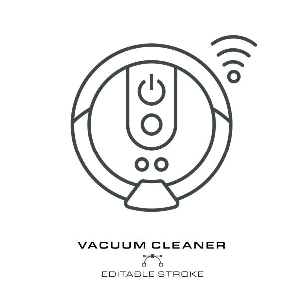 Vacuum Cleaner Icon - Editable Stroke vector art illustration