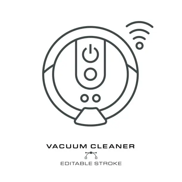 Vector illustration of Vacuum Cleaner Icon - Editable Stroke