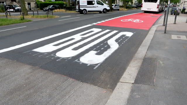 Bus and bicycle lane
