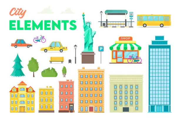 Vector illustration of City elements illustration