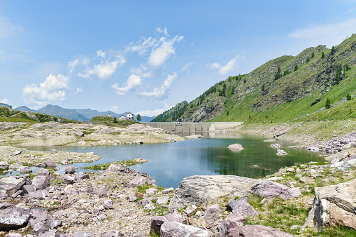 Lake Pescegallo with its homonyms dam