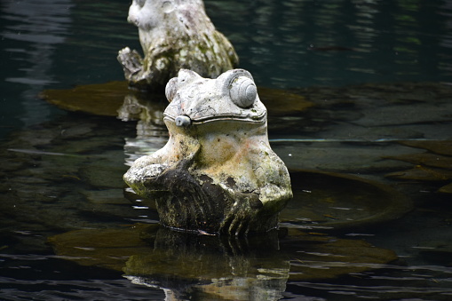 Decorative garden pond statue in Bali Hindu Temple