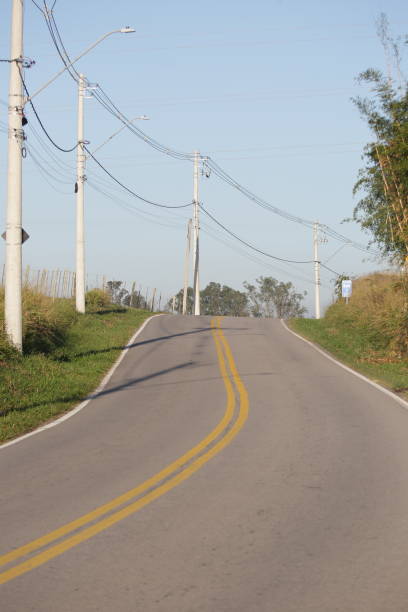 istock Beautiful paved road with cyclist signage in place. 1503377859