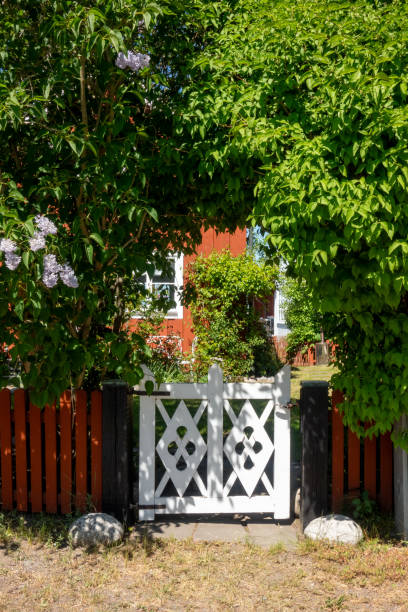 Wooden Fence in Garden. 