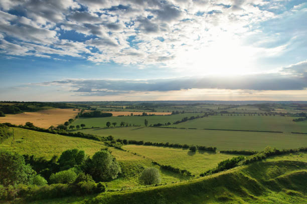 istock Aerial View of British Landscape Just During Sunset 1503385851