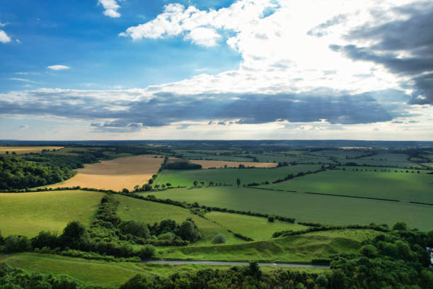 istock Aerial View of British Landscape Just During Sunset 1503386916