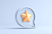 Speech bubble with rating star symbol