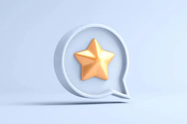 Photo of Speech bubble with rating star symbol