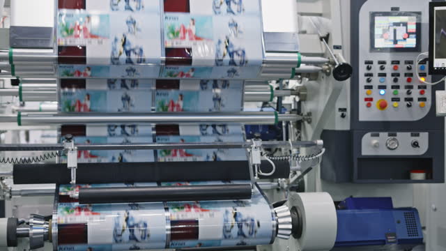 Plastic sheet making machine at a plastic factory