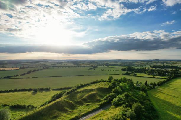 istock Aerial View of British Landscape Just During Sunset 1503389113