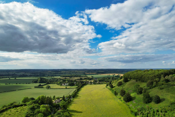 istock Aerial View of British Landscape Just During Sunset 1503389115