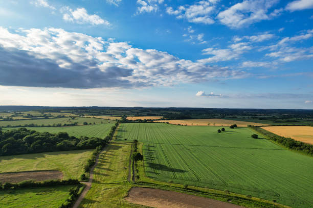 istock Aerial View of British Landscape Just During Sunset 1503390933