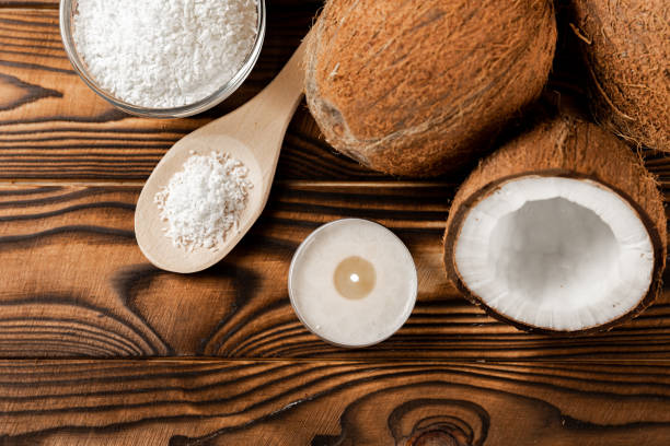 istock Coconuts on a wooden background. Close-up. 1503393315