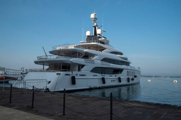 istock Luxury and modern yacht in port 1503394197