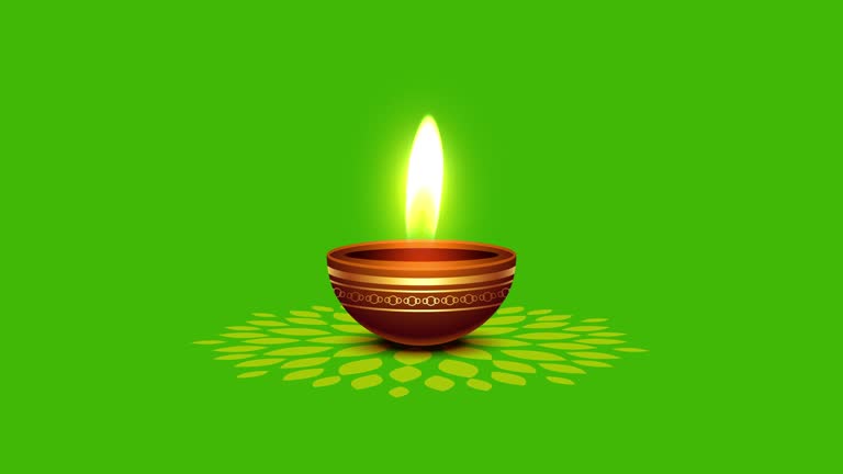 Greenscreen lamp for festival of light, happy diwali