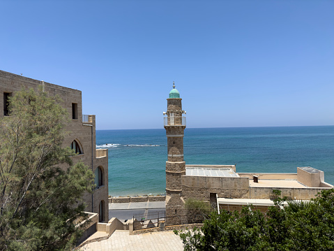 Beautiful view of the Al-Bahr Mosque in Tel Aviv, Israel