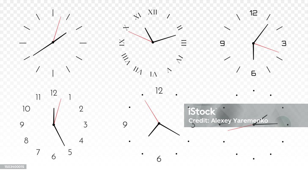 Minimalistic Clocks Pattern Set Stock Illustration - Download Image Now ...
