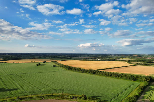 istock Aerial View of British Landscape Just During Sunset 1503400132