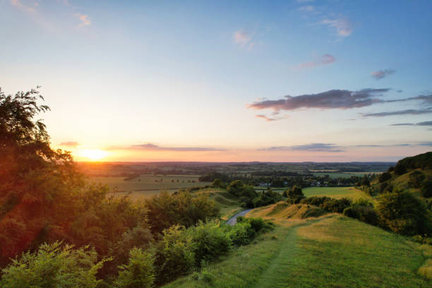 istock Aerial View of British Landscape Just During Sunset 1503401378