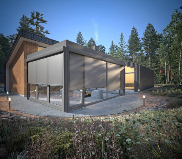 istock Modern Pergola Sunroom System, Outdoor Life. 3d rendering 1503404200