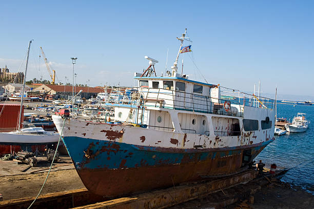 ship on slipway fishing ship on the stocks bilge of ship stock pictures, royalty-free photos & images