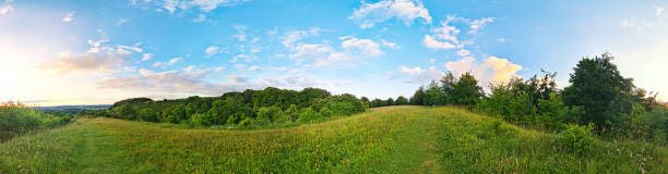 istock Aerial Panoramic View of British Landscape Just Before Sunset 1503412427