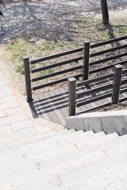 istock Empty concrete staircase in sunlight. Seoul, South Korea. 1503415509