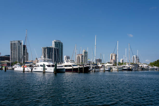 St. Petersburg harbor The pleasure boat harbor at St. Petersburg, Florida with the city skyline in the background. Powered and sailing yachts are docked in the urban marina.
St. Petersburg, Florida, USA
03/04/2023 robert michaud stock pictures, royalty-free photos & images