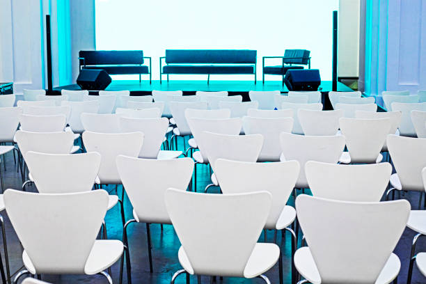 istock stylish modern conference room with white chairs. horizontal 1503416051