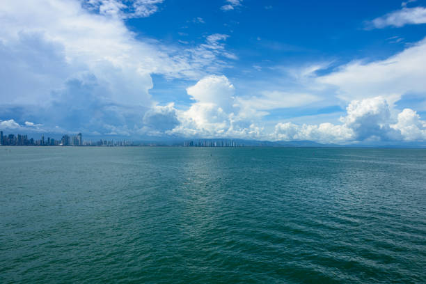 View of Panama cityscape from the ocean