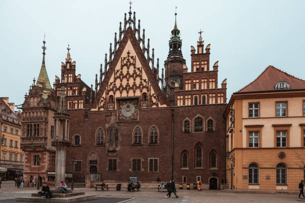Wroclaw, Poland - 03.30.2023: Town Hall and Market Square