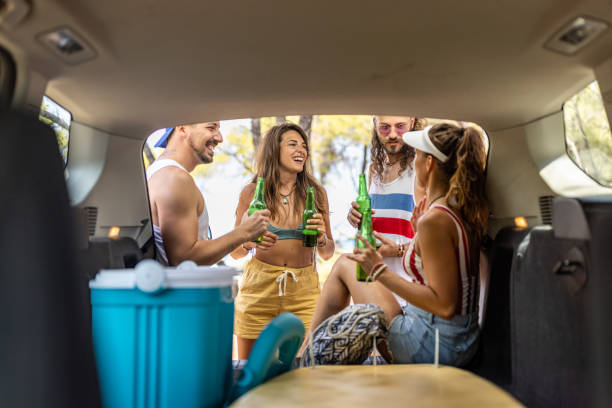 istock Cheerful friends on a summer trip 1503445554