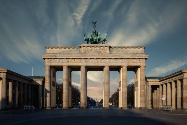 istock Historic Brandenburg Tor under a dramatic blue sky 1503487311