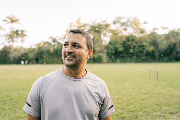istock Relaxed man on the sports field 1503492892