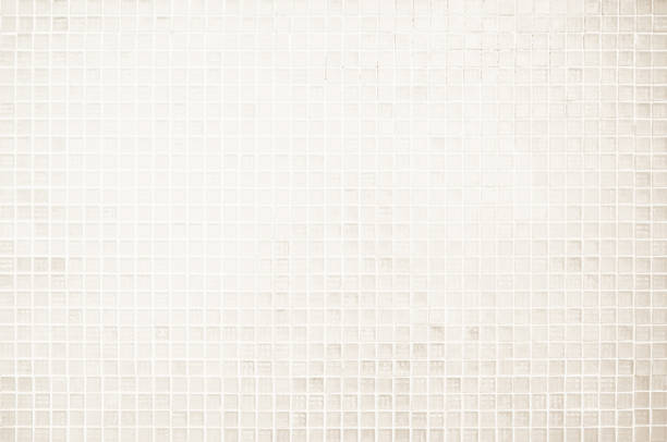 istock Cream light ceramic wall chequered and floor tiles mosaic background in bathroom, kitchen. Design pattern geometric with grid wallpaper texture decoration pool. Simple seamless abstract surface clean. 1503533963