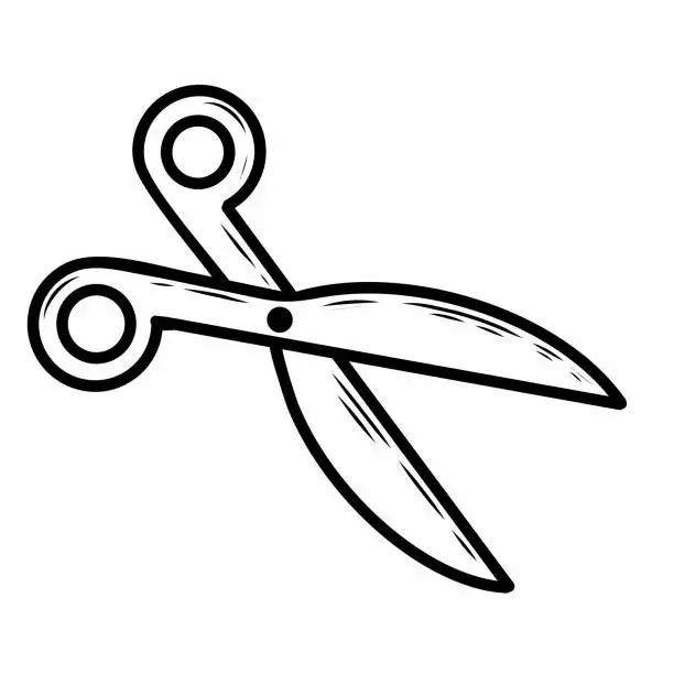 Vector illustration of Scissors. Vector illustration in doodle style.