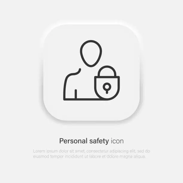 Vector illustration of User login or authenticate icon, vector. Personal protection icon. Internet privacy protection icon. Password protected. Vector EPS 10