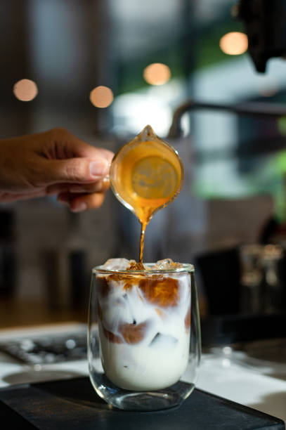 istock Glass of coffee on the table 1503627273