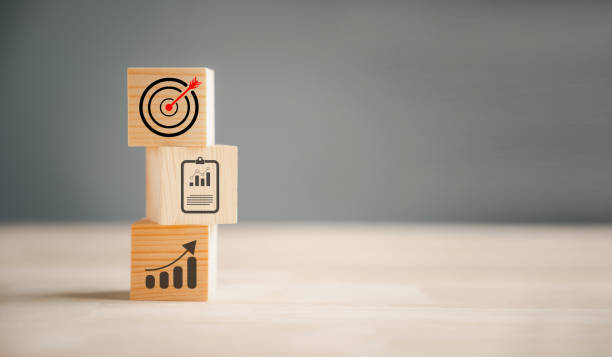 istock Wooden blocks with Target icon on top 1503644842