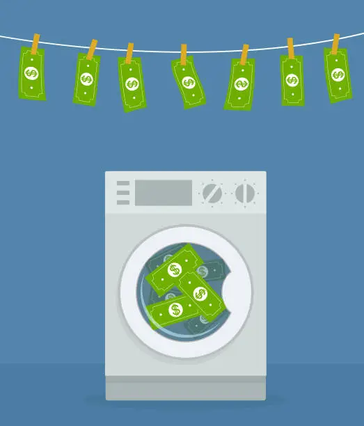Vector illustration of Money laundering