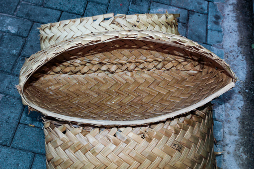 A cofo, baskets made with palm leaf straw, typical of the natives of the Amazon