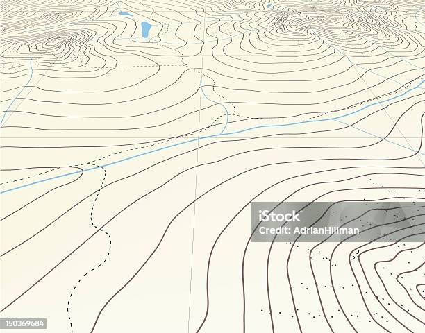 Contour Background Stock Illustration - Download Image Now - Topographic Map, Topography, Map