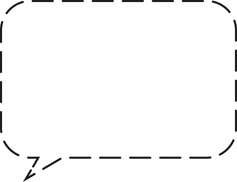Rounded Rectangle Speech Bubble Dashed Line Frame Only Stock ...