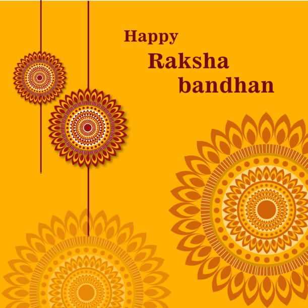 Happy raksha bandhan wristbands hanging Raksha Bandhan, Happiness, Art, Asia, Bracelet , india ,2023 rakhi stock illustrations