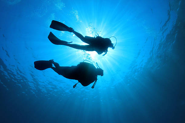 istock Couple Scuba Diving underwater 150371641