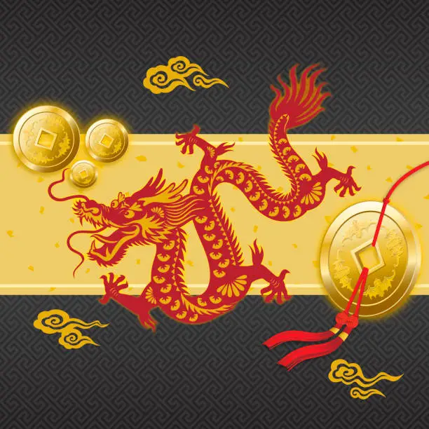 Vector illustration of Chinese New Year Dragon