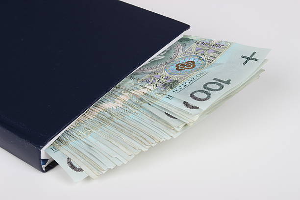 Money and notebook stock photo